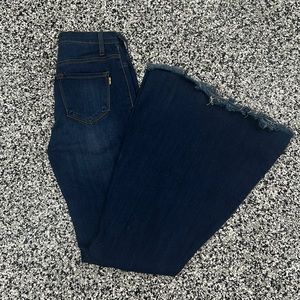 vibrant bell bottom flare jeans